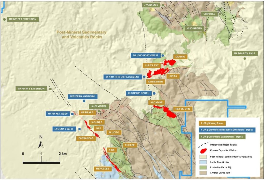 Exploration targets and project area overview